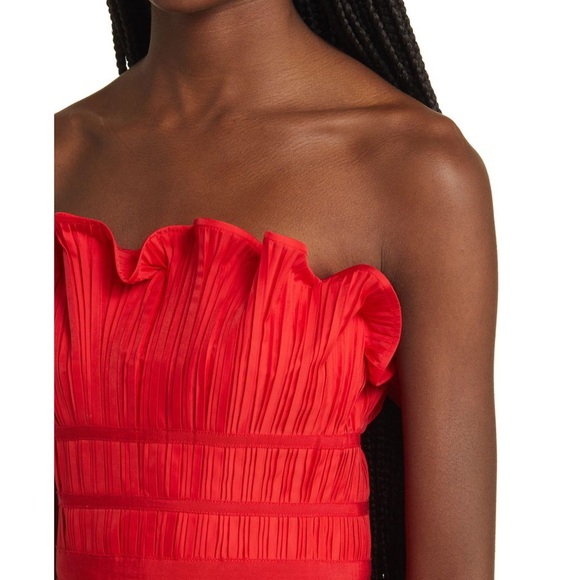 Moon River Strapless Pleated Midi Dress - Picture 2 of 6